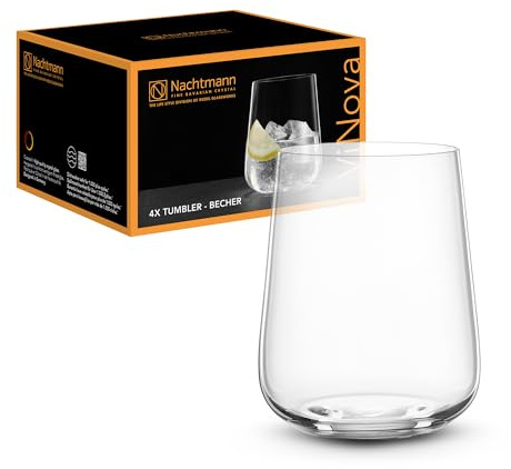 Nachtmann Gläser Set 430 ml, 4 Stück, ViNova, 106125, Tumbler aus Kristallglas, Trinkgläser spülmaschinenfest