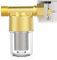 Pipeline Filtre à eau, préfiltre pour système d'eau 1/2 avec élément filtrant en acier inoxydable 304 de 40 μm, filtre en maille en ligne, filtre de pompe à eau, filtre en laiton, pour salle de bain