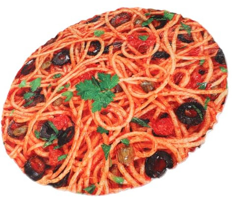 BATHVEVE Pizza-Decke Für Erwachsene Riesige Lustige Runde Essensdecke Aus Weichem Cozy Für Picknicks Und Gemütliche Abende Einzigartiges Nudel-Design Warm Und Vielseitig Einsetzbar