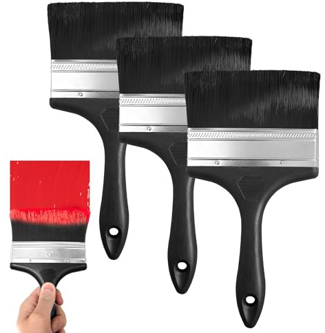 SOL 3 Pack 5 Inch Paint Brush Multipurpose Tool for Interior Decorating and Exterior Painting Fences Wallpaper Masonry Block Plastering Paste Wood Stain