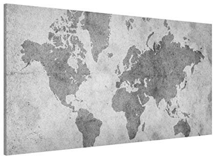 micasia Magnettafel Pinnwand für Magnete Steinoptik Magnetboard - Magnetwand Made in Germany - Weltkarte Retro Vintage Notiztafel schwarz weiss Küche Flur Büro Visionboard WBMT_2556 (78x37cm)