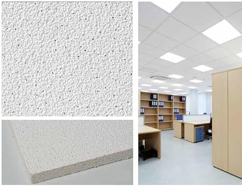 Panneaux de plafond en fibre microperforée avec performance acoustique 600 x 600 x 13 mm Emballage de 12 pièces - 4,32 m² finition pelée