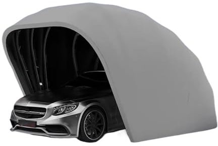 JKELPV Cocheras Garaje Plegable semiautomático móvil retráctil para Exteriores, cobertizo de estacionamiento Sencillo, toldo para Coche, antisol y marquesina. Toldo de Coche(Gray)