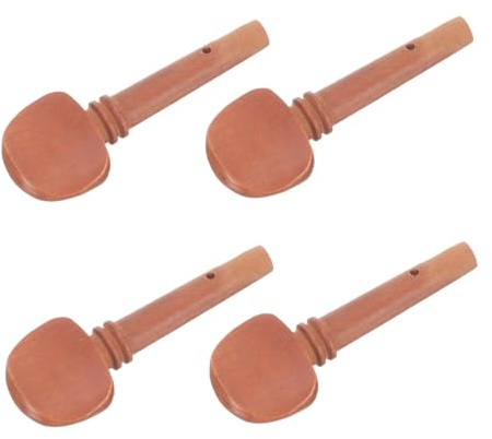 GOOHOCHY Geigenstimmwirbel und Sorgen für Klaren Klang für 1/8 Violine aus Jujube Holz 4 Stück mit Fischauge Einlegearbeiten Erleichtern das Stimmen Beim Geigenspiel