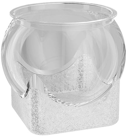 Acquario da tavolo, vaso per pesci, piccolo acquario trasparente, struttura leggera in PET, design rotondo moderno, ideale per la casa e il lavoro, decorazione da tavolo, 22 x 21 x 19 cm, 1 pezzo