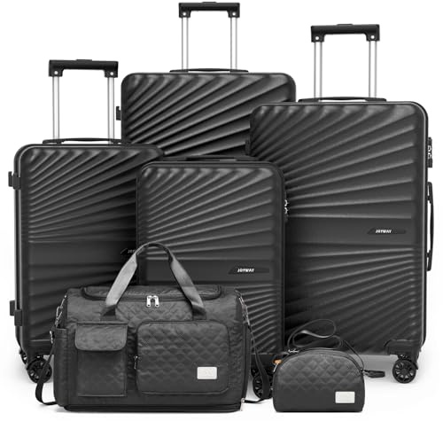Joyway Juego 6 Maletas ABS, TSA, Ruedas 360° Bloqueables, Neceser y Bolsa