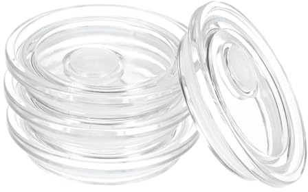 TIXIPEM 2.75IN Acrylic Lids for Stanley [4PCS] - Reusable Replacement Lid Use for 16 oz Glass Cups with Straws & Iced Coffee Cup & Tumbler Cup & Whiskey Beer Drinking Glasses [Transparent]