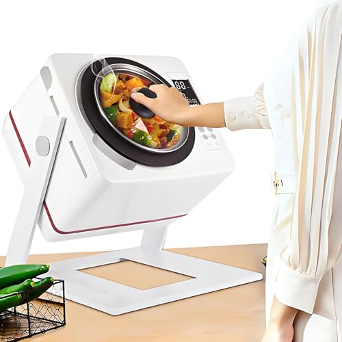 SHENGSHIYU Robot Cuiseur Multifonctions Mélange 360°,Inclinaison 0°-135°, Puissance 2500W, Casserole 5 Couches Amovible,Robot Cuiseur Automatique 6L Professionnel pour Sauté/Mijotage/Soupe