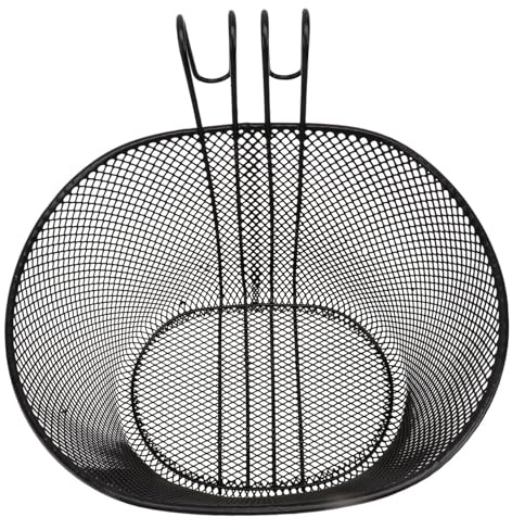 GANAZONO Cestino Bici in Ferro Resistente con Gancio Staccabile per Manubrio Anteriore Ampia capacità per Ragazzo Ragazza Ragazzi e Ragazze Facile da Installare Senza Attrezzi