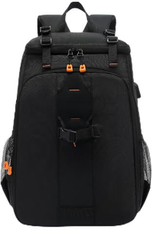 LICAEVEY Camera Backpack, Water Camera Bag, Photography Backpack with Tripod Holder, 15.6 Inch Laptop Compartment, External USB Charging Port for Women Men