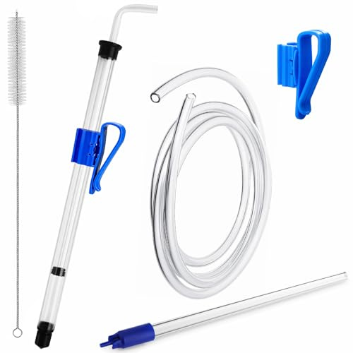 Dbgogo 14” Auto Siphon with Bottling Wand, 3/8” Racking Cane Homebew Wine Siphon Pump with 5.5FT Silicone Tubing & Clamp, Effortless Bottling Fermentation Siphoning Mead Wine Making Kit