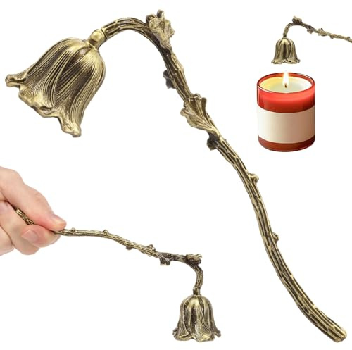 Kuanght Candle Snuffer, Vintage Candle Extinguisher with Ergonomic Handle, Decorative Antique Metal Wick Flame Snuffer as Gifts for Holidays, Birthdays, Anniversaries and Housewarming Occasions