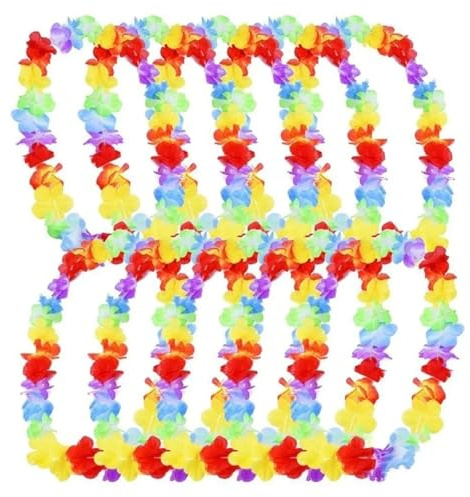 30 Teile/Satz Hawaii Kranz Party Leis Blume Girlande Hawaiian Halskette Floral Bauernhaus Dekor Für Strandpartys,Zusammenkünfte