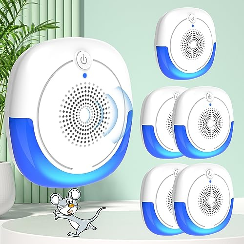 Ultrasonic Pest Repellent Indoor 6Pack,Electronic Mouse Repeller for House,Mosquito Bug Repellent Plug-in,Rodent Mice Rat Deterrent,Spider Insect Control,Bat Repellent Devices for Kitchen Garage Attic