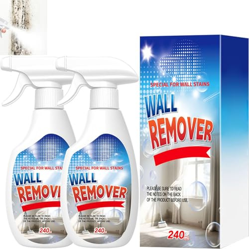 Fast Acting Anti Wall Cleaner Spray, Highly Effective Removal Spray, Oil Stain Remover for Walls, Heavy Duty Wall Stain Remover Cleaner, Special for Multi-surface Stains (2pcs)
