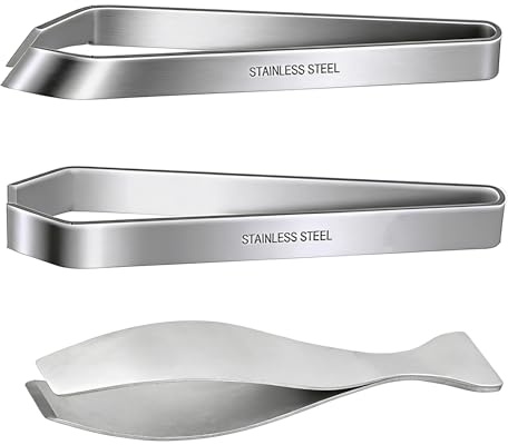 CLKE 3 pinze a spina di pesce con testa dritta, pinze a spina di pesce inclinata, pinze a spina di pesce in acciaio inox, pinze da cucina da 11-12 cm
