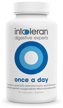 Intoleran Once a Day Probiotic Lactase Supplement - 92 Capsules | For Lactose Intolerance, Produces Lactase Enzyme & Helps Digest Dairy, 1 Capsule/Day, 6 Lactic Acid Ferments