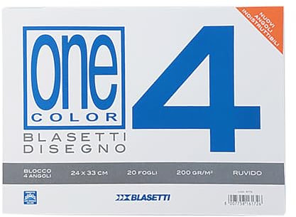 Blasetti Album da disegno - Blocco in CARTA RUVIDA, BL4 Formato 24×33 cm, 20 fogli ruvidi senza margine, carta da 200 gr/mq con angoli indistruttibili