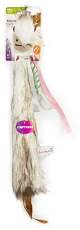 SmartyKat Chitter Critter Squirrel Electronic Sound Plush Kicker Cat Toy, Battery Powered - Gray, One Size