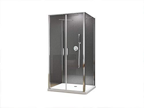 BuyLando.Shop [Typ-Nora's] 80x75x195cm U-formad duschkabin - dusch - pedaldörr - ESG - klart glas - variationer