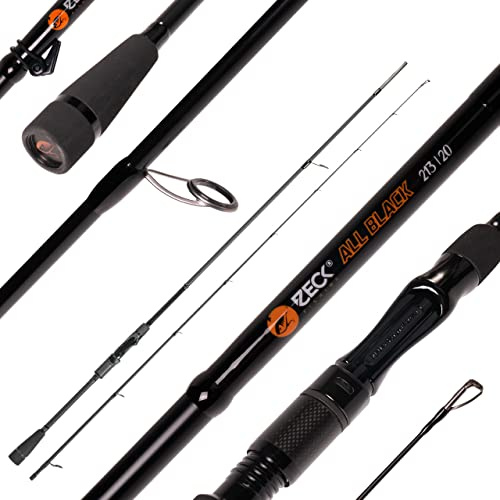 Zeck All Black 2,13m 20g - Spinnrute zum leichten Spinnfischen auf Barsche & Forellen, Angelrute zum Barschangeln, Jigrute