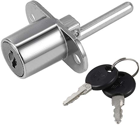 sourcing map Drawer Desk Wardrobe Cabinet Plunger Lock, 3/4 Cylinder Diameter 13/16 Cylinder Length, Zinc Alloy Chrome Finish, Keyed Different