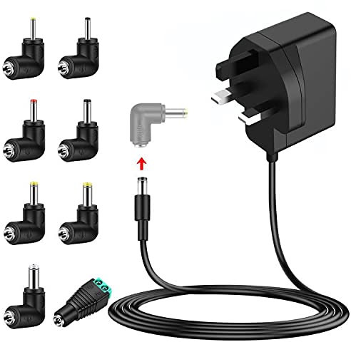 MEROM 6V 2A Universal Power Adapter Supply with 8 Tips Compatible with Omron Blood Pressure, Baby Monitor, Bush Wooden DAB, Sony XDR-S55 XDRS55