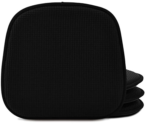 Shinnwa Dining Chair Cushions 4 Pack, Non Slip Indoor Chair Pads, U-Shaped Kitchen Seat Cushions, Set of 4, 15 x 16 Inches, Black