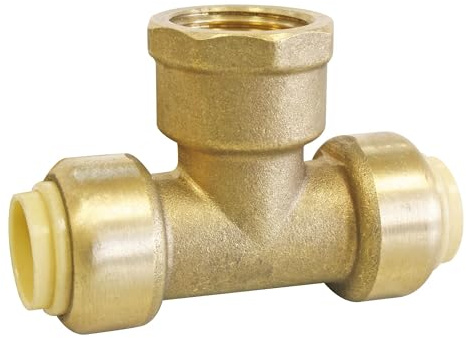 SOMATHERM FOR YOU, Té laiton à clipser pour tubes cuivre, PER, multicouche Ø14 mm - Femelle 15/21 au centre, montage rapide et facile, sans outil, pour plomberie et chauffage | Créez facilement une dérivation grâce à ce té à clipser, montage instantané et facile.