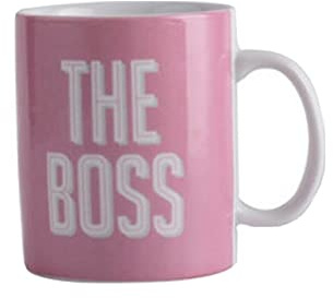 The BOSS Extra Large Coffee Tea Mug in Pink! Giant Ceramic Gift for Her (LondonWeek®)