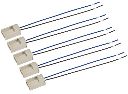 sourcing map 10 Stück G9 Lampenfassung AC 250V 2A 15cm Lang LED Lampensockel mit Halterung, Keramik Weiß