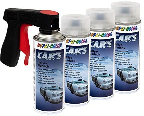 Klarlack Lack Spray Car's Dupli Color 720352 matt 4 X 400 ml mit Pistolengriff