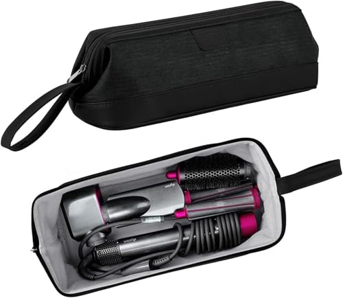 BUBM Tragbare Reise-Aufbewahrungstasche, kompatibel mit Dyson Supersonic Haartrockner, Dyson Airwrap Styler, Dyson Corrale Haarglätter, Shark Flexstyle Air Styling & Trockensystem, Schwarz
