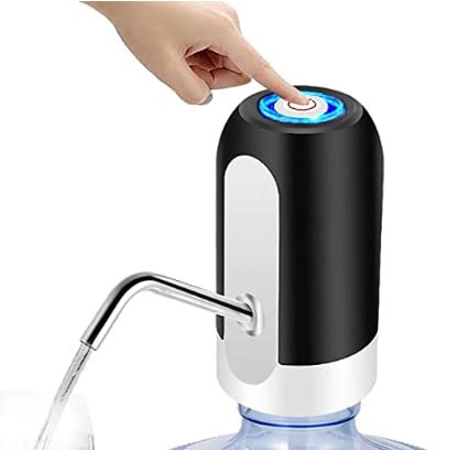 Dispensador de Agua para garrafas eléctrico con USB y Adaptador Universal Incluido para Botellas y garrafas de 5 a 8 litros (Negro)