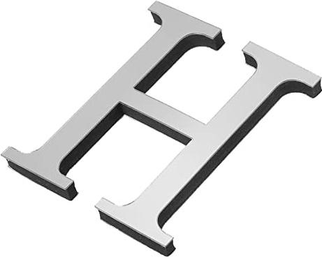 PATIKIL 3D Acryl Buchstaben Spiegel Wandaufkleber für DIY Hause Silberton | Schrift H Selbstklebend Hause Deko Schrift Schild Kunst Aufkleber Abziehbild, Dekoration