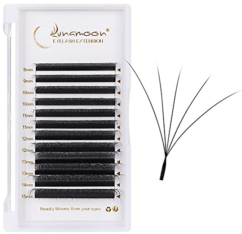 Lunamoon 5D Extension Ciglia 5D W Ciglia Ciuffetti(5D-0.07D/8-15 mm) | Premade Fans,Eyelash Extension,Volume Russo,Naturali Ciglia a Ventaglio,Ciuffetti Ciglia Prefabbricate,Uso Professionale