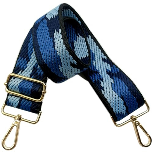 Verstellbarer Taschengurte Breit 5cm Schultergurt für Taschen, Taschengurte zum Wechseln Goldener Karabiner Schulterriemen fur Damen und Herren Handtaschen Crossbody DIY Zubehör (Dunkelblau)