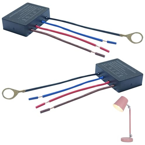 Touch Dimmer Switch 2 Pack, 3 Way Touch Sensor Dimmer, Touch Lamp Control Module, Replacement Sensor with 3 Levels Dimming Function, Fit Dimmable LED, Incandescent, Halogen Bulbs