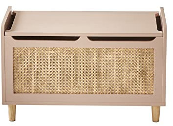 VERTBAUDET Coffre à jouets cannage POÉSIE rose TU