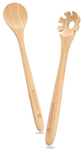 REISHUNGER Bambus Spaghettilöffel 2er Set, Küchenhelfer, 32cm