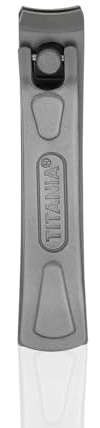 TITANIA Edelstahl Nagelknipser • Hochwertiger Nagelzwicker für Finger- & Fußnägel • Ideal für dicke Nägel • Nail Clipper aus rostfreiem Edelstahl • Für Damen & Herren Grau