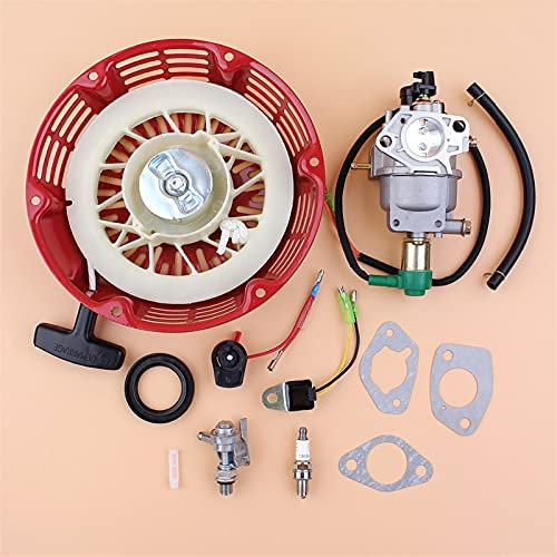 QUENPE Avviamento a Strappo Carburatore Olio Alert Rubinetto Paraolio Kit Motore A Benzina Generatore for GX340 GX390 188F 11HP 13HP 28400-ZE3-W01ZP 16100-Z5L-F11 Avviamento a Strappo per Tosaerba