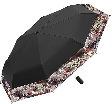 ATMRC Taschenschirme Faltbarer automatischer Regenschirm Retro Windschirm Sonnenschutz Sonnenschirm tragbarer Reise Sonnenschirm Regenschirm for Männer Frauen for Regen und Sonne Regenschirme