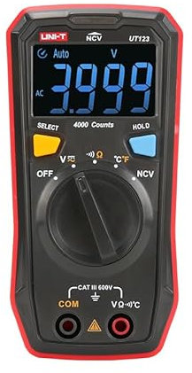 UNI-T Uni-trend Multimeter clamp meter UT123 Mini Digital Multimeter AC DC Voltage meterpocket-sized residential multimeter