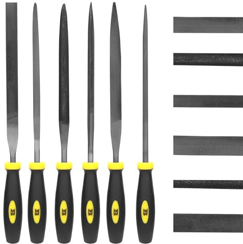 Feilen Set, 6Pcs feilenset, enthält quadratische, Dreikantfeile, Rundfeile, halb Rundfeile, flache und Flachfeile Nadelfeilen by B BOSI TOOLS für Metall, Holz