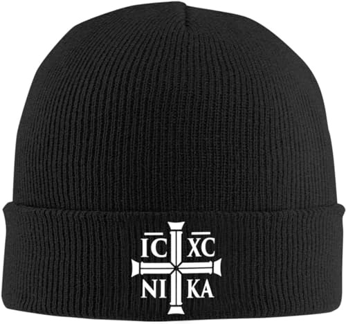KWQDOZF Christian Ic Xc Nika Eastern Orthodox Beanie Mütze Herren Winter Warme Mütze Damen Strick Slouchy Skull Cap Strickmütze Schwa