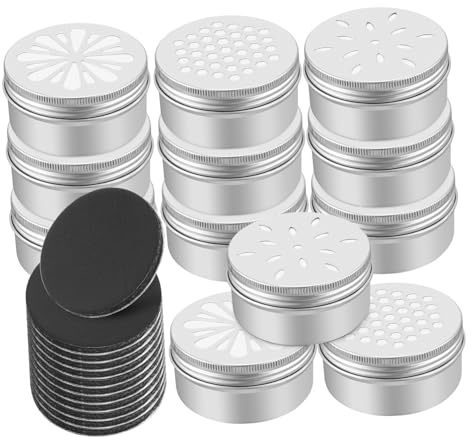 Sosoport Geruchstrainingsset Silberfarbene Metallbehälter mit 12 Aluminium Duftboxen Hunde und 12 Magnetpunkten Praktisches Trainingszubehör Einfache Anwendung für Hunde
