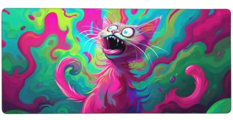 Large Mouse Mat XXL Cat Mouse Pad, Mouse Mats for Desk Protector Mat with Anti-Slip Base, Waterproof&Durable Mousemat for Gaming, Office, Home, Stitched Edges Keyboard Mat 1200x600x3mm Color t-3610