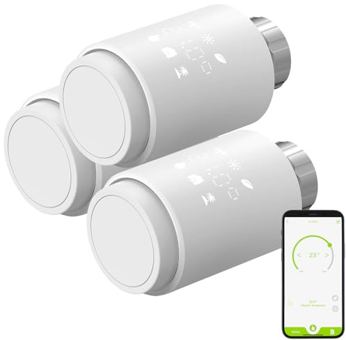 revolt Smart Thermostat: 3er-Set ZigBee-Heizkörperthermostate, weltweite App-Steuerung, Display (Heizung Thermostat ZigBee, Heizkörper App, Frost)