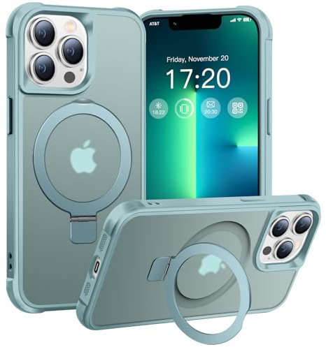 BENTIACC Hülle für iPhone 13 Pro mit Magnet Ständer, Seeblau | 120° Öffnungsbereich, Mil-Grade Drop Shockproof, Kratzfeste Fingerabdruck Rutschfest Handyhülle, Die Hände frei habe